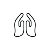 Muslim praying line icon isolated on white background vector