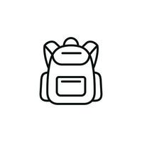 colegio bolso línea icono aislado en blanco antecedentes. mochila línea icono vector