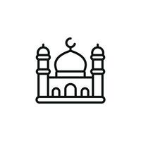 mezquita línea icono aislado en blanco antecedentes vector
