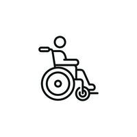 Wheelchair line icon isolated on white background vector