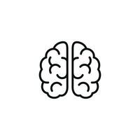 Brain line icon isolated on white background vector