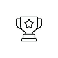 Trophy line icon isolated on white background vector