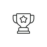 Trophy line icon isolated on white background vector