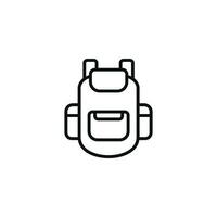 School bag line icon isolated on white background. Backpack line icon vector