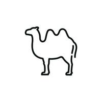 Camel line icon isolated on white background vector