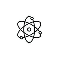 Atom molecule science line icon isolated on white background vector