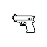 Gun weapons line icon isolated on white background vector