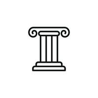 Pillar line icon isolated on white background vector