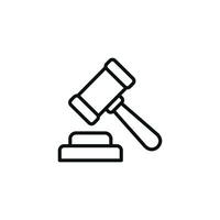 Gavel line icon isolated on white background vector