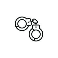 Handcuffs line icon isolated on white background vector