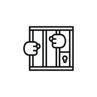 Prisoner line icon isolated on white background vector