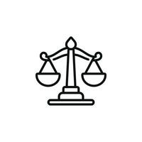 Law scale line icon isolated on white background vector