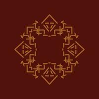 Baroque Design Element or Ornament with gold color on red background vector