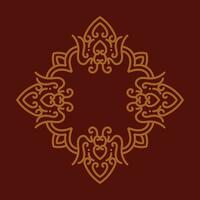 Baroque Design Element or Ornament with gold color on red background vector