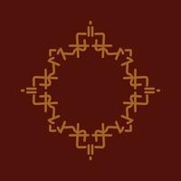 Baroque Design Element or Ornament with gold color on red background vector