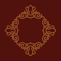 Baroque Design Element or Ornament with gold color on red background vector