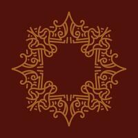 Baroque Design Element or Ornament with gold color on red background vector