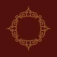 Baroque Design Element or Ornament with gold color on red background vector