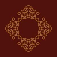 Baroque Design Element or Ornament with gold color on red background vector