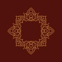 Baroque Design Element or Ornament with gold color on red background vector