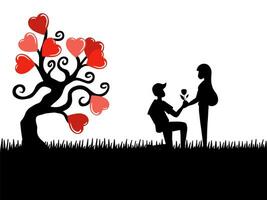 Love Silhouette Background Valentine Day vector