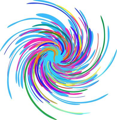 SPIRAL OF COLORS IN CIRCULAR SHAPE, SPEED CONCEPT. Modern abstract symbology illustration