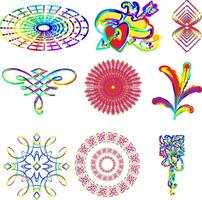 set of abstract signs for tattoos. The illustration is very colorful, so that different sensations appear vector