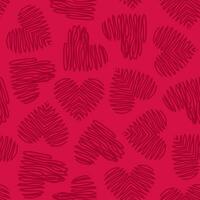 Cute seamless pattern with hand-drawn hearts. Heart pattern. Modern vector flat illustration.