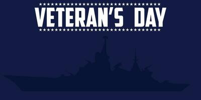 Happy Veteran's Day America with wide view background for congratulations. colorful and elegant design. best for banner, card, presentation, template vector