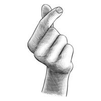 Korean Love finger Symbol illustration vector
