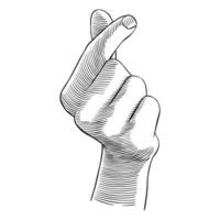 Korean Love finger Symbol illustration vector
