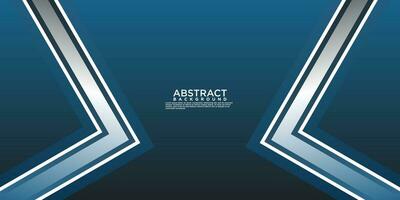 Geometric blue abstract background with arrow metal lines, overlapping layers on dark space with light effect decoration. Modern graphic design template element for poster, flyer, brochure or banner vector