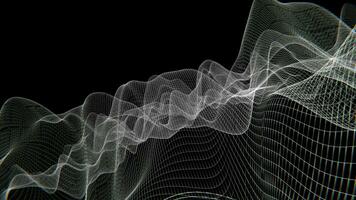 3d abstract mesh wireframe wave, seamless loop background video