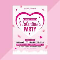 Valentine's party flyer poster Layout vector