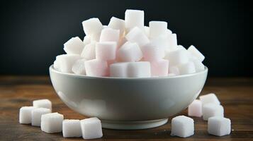 AI generated Sugar cube sweetener for tea or coffee drink photo