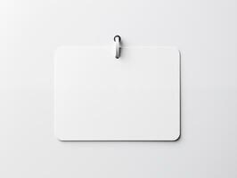 AI generated Blank empty name tag card mockup isolated for brand photo