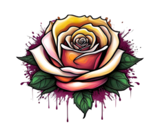 AI generated a thorny rose with a touch of watercolor png