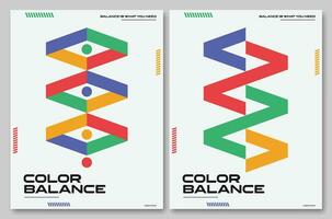 póster Bauhaus Arte estilo conteniendo el ideas de balance de color, resumen moderno Arte en geométrico formas vector