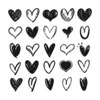 Heart icon doodles. Hand drawn love symbol. vector