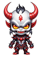 AI generated Demon esport mascot cartoon character with horns isolated on transparent background png