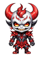 AI generated Angry cartoon Demon with horns illustration on transparent background png