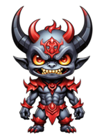 AI generated Demon esport mascot cartoon character with horns isolated on transparent background png