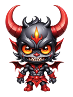 AI generated Demon esport mascot cartoon character with horns isolated on transparent background png