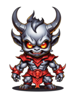 AI generated Angry cartoon Demon with horns illustration on transparent background png