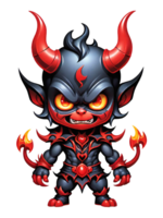 AI generated Angry cartoon Demon with horns illustration on transparent background png