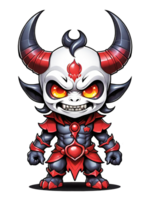 ai gerado demônio esport mascote desenho animado personagem com chifres isolado em transparente fundo png