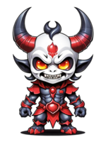 AI generated Demon esport mascot cartoon character with horns isolated on transparent background png