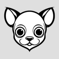 Cute dog vector black and white cartoon character design collection. White background. Pets, Animals.