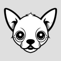 Cute dog vector black and white cartoon character design collection. White background. Pets, Animals.