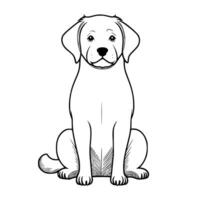 Cute dog vector black and white cartoon character design collection. White background. Pets, Animals.